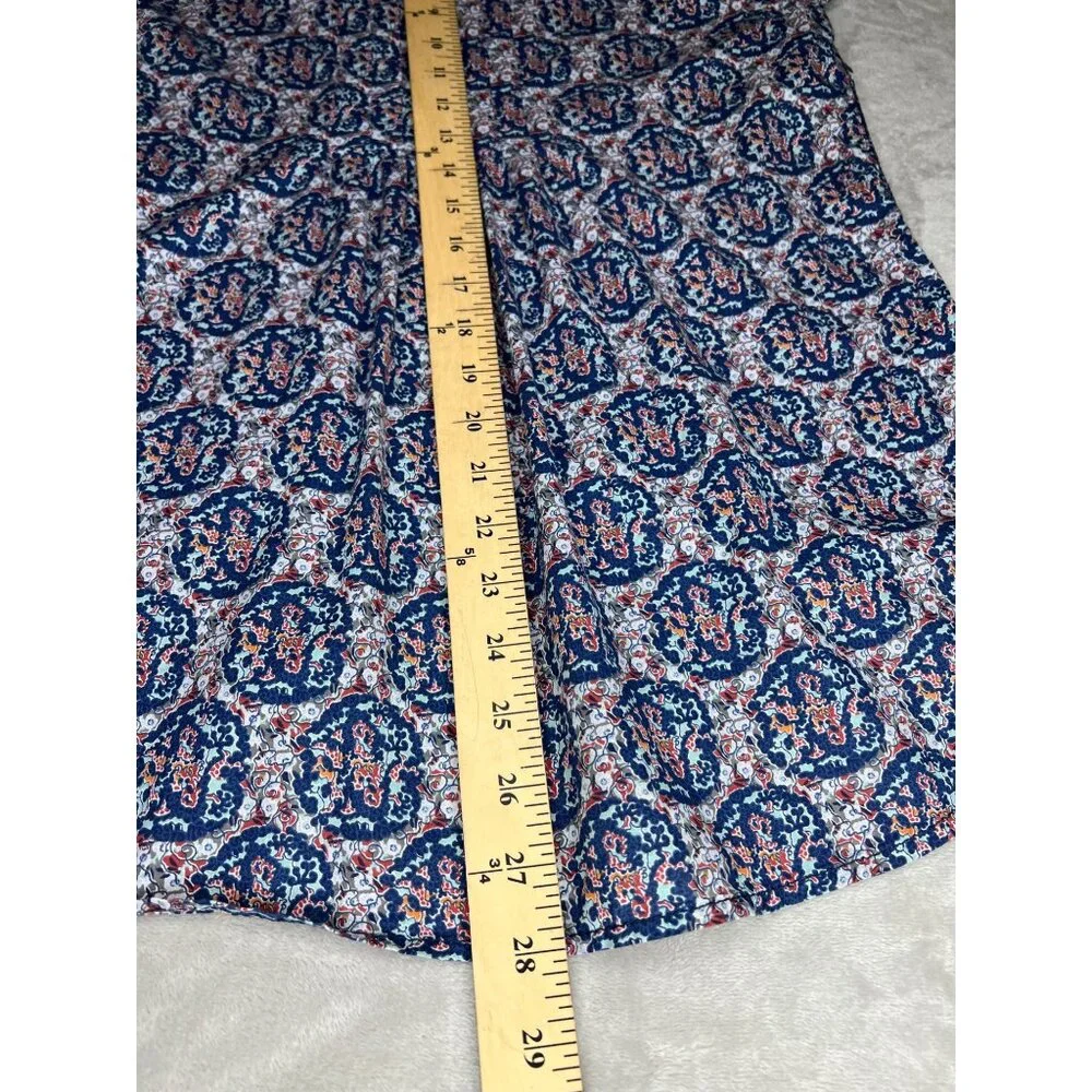 Lands End Womens Floral Pattern Button-Up Blouse Pleated Back Size 6 - Picture 7 of 11